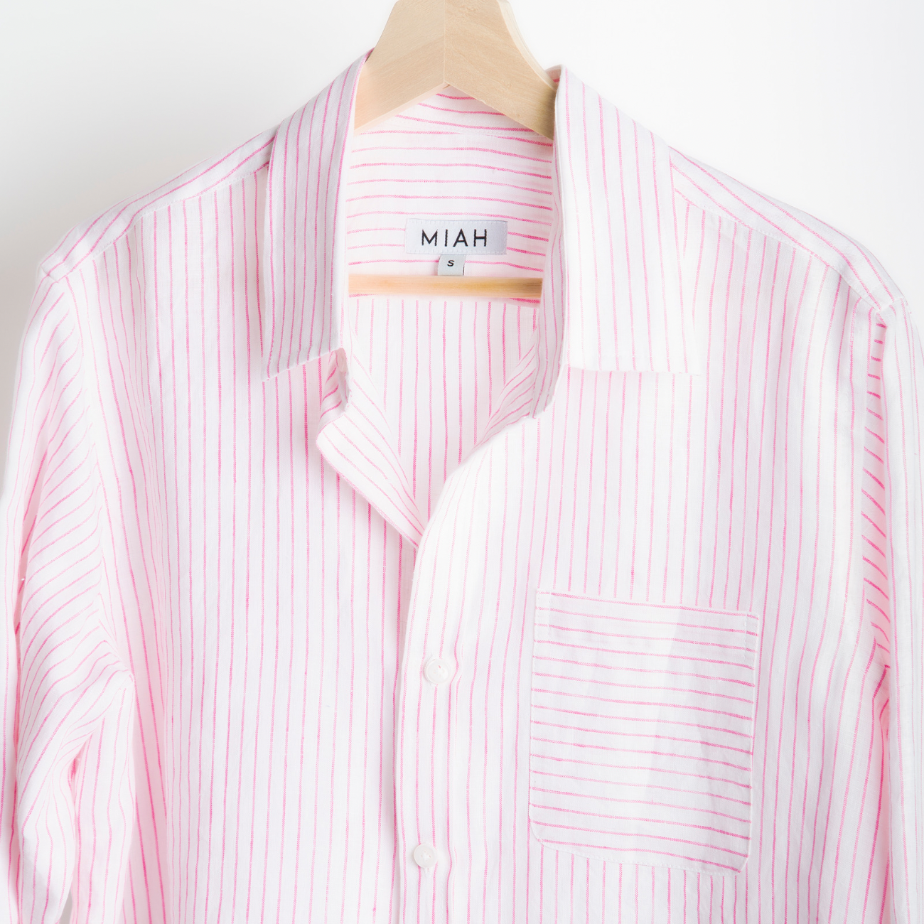 THE LINEN SHIRT - Pink Stripe