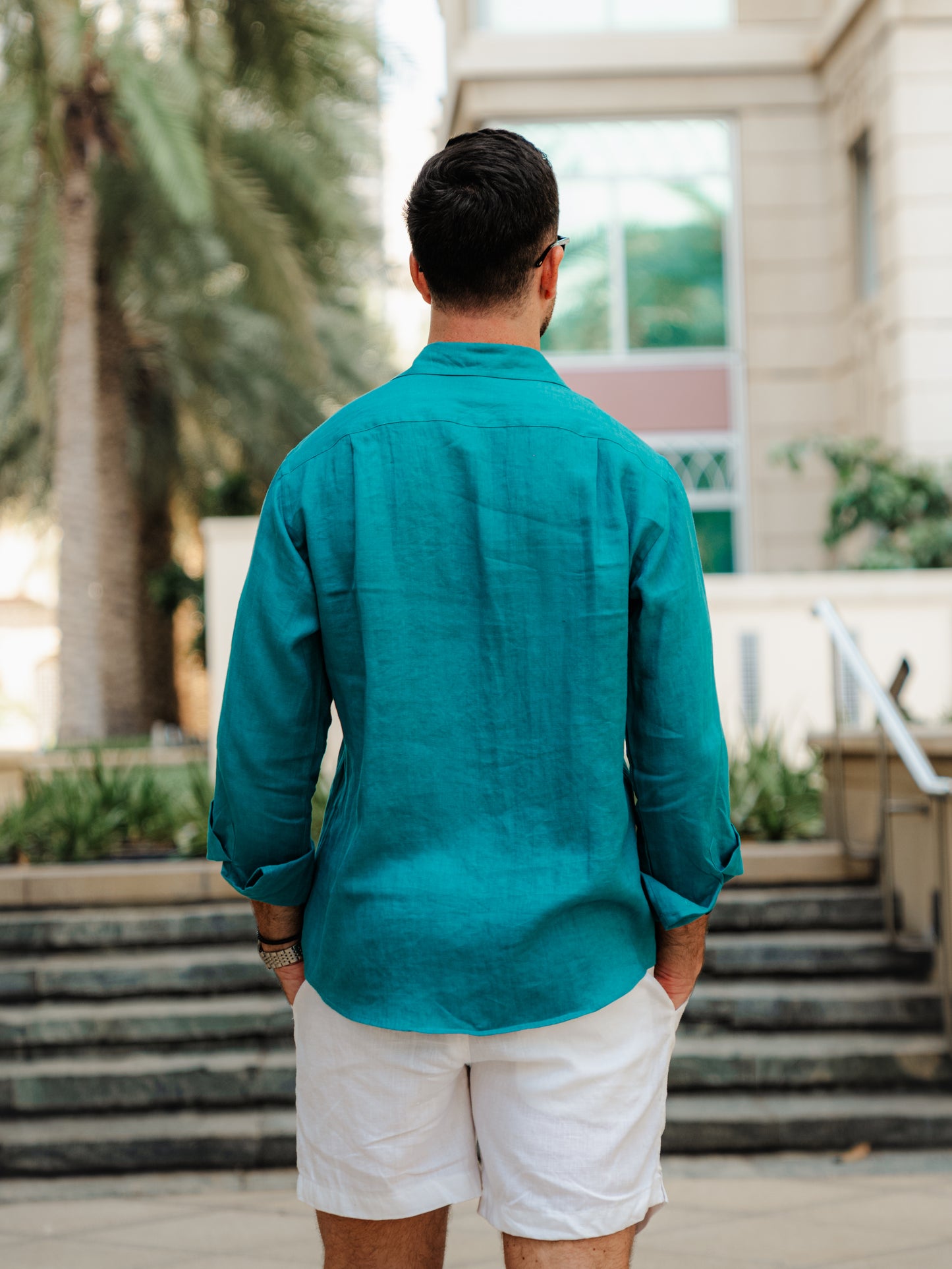 NEW - THE LINEN SHIRT - Turquoise