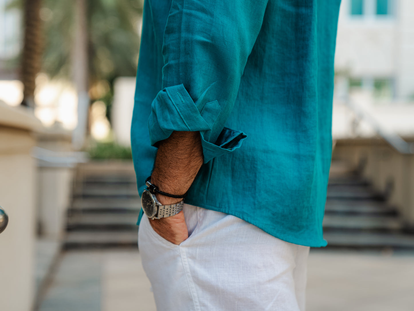 NEW - THE LINEN SHIRT - Turquoise