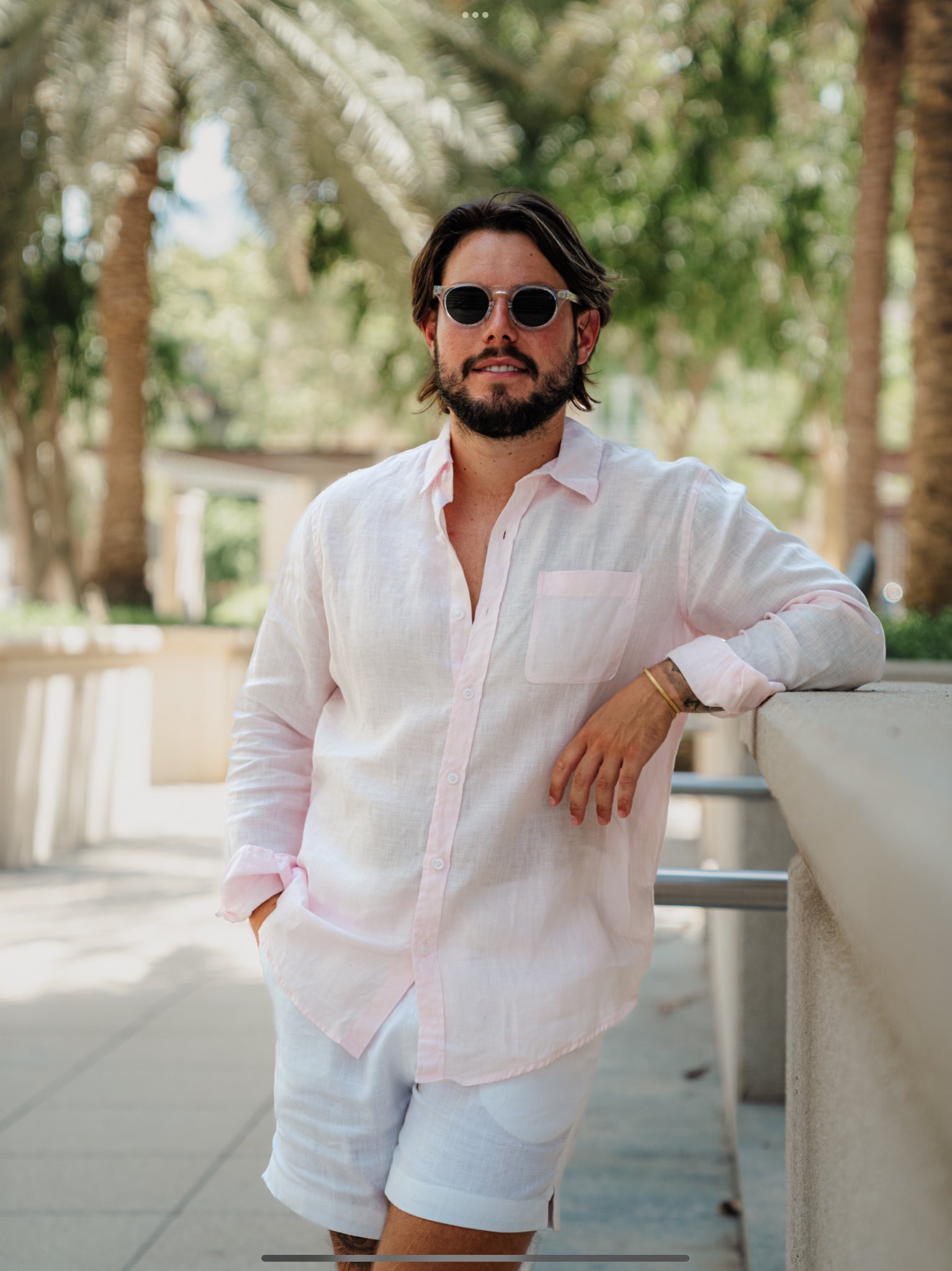 Linen Shirt - Baby Pink