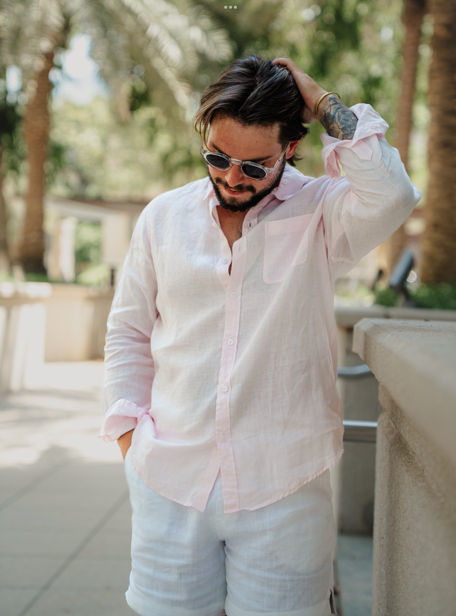 Linen Shirt - Baby Pink
