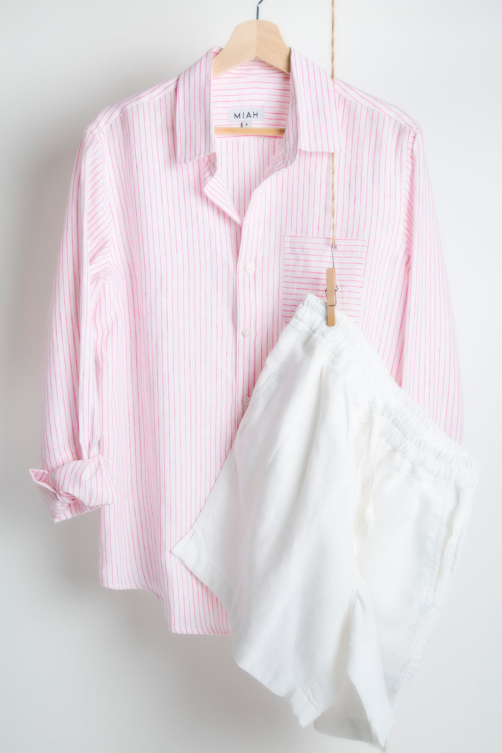 Linen Shirt - Pink Stripe