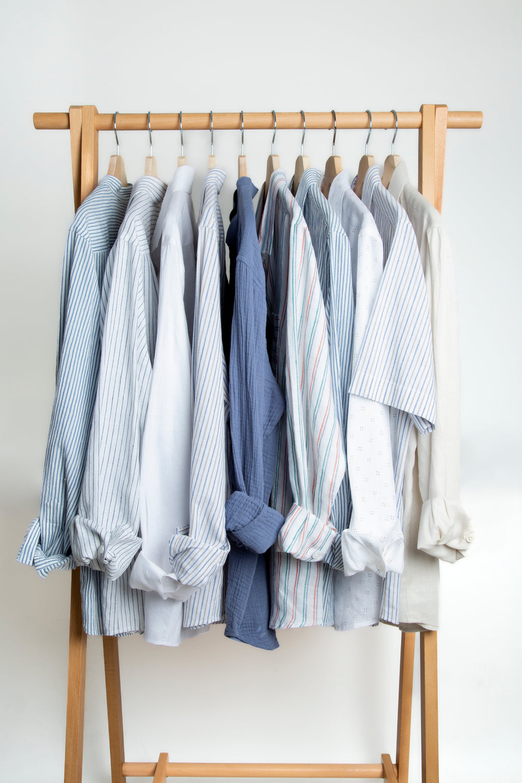 Linen Shirt - Navy & White Stripe